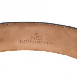 مملوكة مسبقًا Gucci Gold Leather 1973 Buckle Belt 90cm