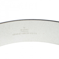 مم لوكة مسبقًا Gucci White Patent leather Interlocking GG Buckle Belt 90cm