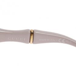مملوكة مسبقًا Gucci Cream Bamboo Effect Oversize Square Sunglasses