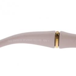 مملوكة مسبقًا Gucci Cream Bamboo Effect Oversize Square Sunglasses