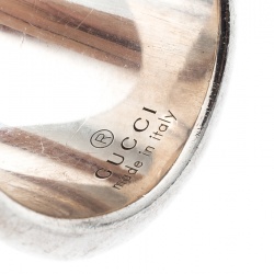 مملوكة مسبقًا Gucci Bamboo Silver Wide Band Ring Size 56