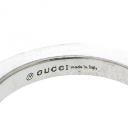 مملوكة مسبقًا Gucci Onyx G Boule Silver Ring Size 54.5