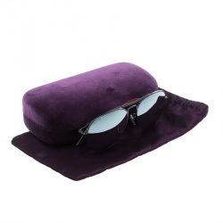 Pre Owned نظارة شمسية أفياتورز غوتشي GG0107S  روثينيام داكن/ أسود فضي عاكسة