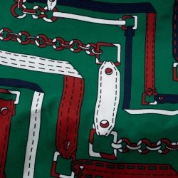 Pre Owned وشاح غوتشي مربع حرير طباعة نجوم بريدل سلسلة متعدد الالوان