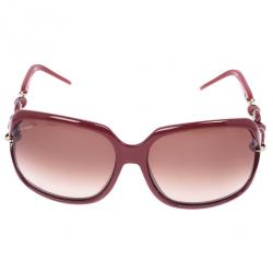Pre Owned Gucci Red Chain Link Square Sunglasses