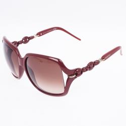 Pre Owned Gucci Red Chain Link Square Sunglasses