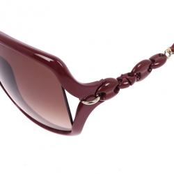Pre Owned Gucci Red Chain Link Square Sunglasses