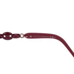 Pre Owned Gucci Red Chain Link Square Sunglasses