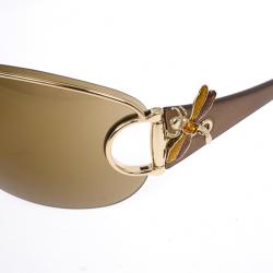 Pre Owned Gucci Horsebit Bee Shield Womens Sunglasses