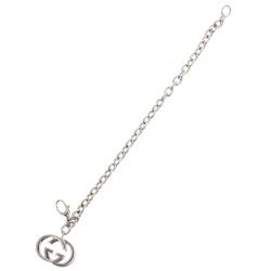 Pre Owned Gucci Interlocking G Charm Silver Bracelet