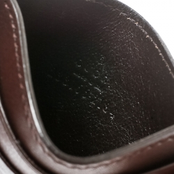 Pre Owned Gucci Dark Brown Microguccissima Leather Card Case