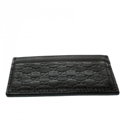 Pre Owned Gucci Dark Brown Microguccissima Leather Card Case