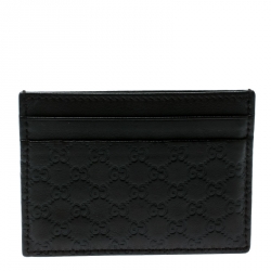 Pre Owned Gucci Dark Brown Microguccissima Leather Card Case