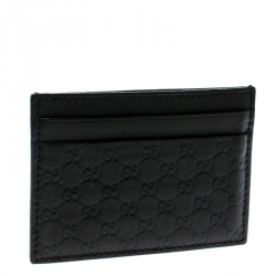 Pre Owned Gucci Dark Brown Microguccissima Leather Card Case