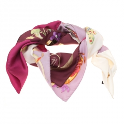 Pre Owned Gucci Multicolor Butterflies Handbags Horsebit Printed Silk Square Scarf