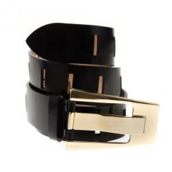 مملوكة مسبقًا Gucci Black Patent Buckle Belt 95 CM