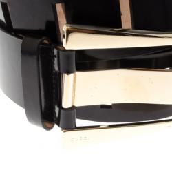 مملوكة مسبقًا Gucci Black Patent Buckle Belt 95 CM
