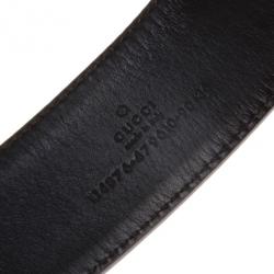 مملوكة مسبقًا Gucci Guccissima Canvas Blue Trim GG Buckle Belt 90 CM