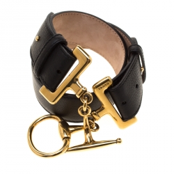 Pre Owned حزام غوتشي هورسبيت جلد أسود 70سم