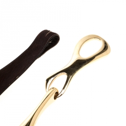 Pre Owned Gucci Brown Calfhair Buckle Belt Size 85CM