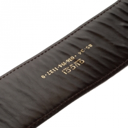 Pre Owned Gucci Brown Calfhair Buckle Belt Size 85CM