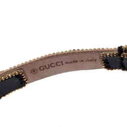 مملوكة مسبقًا سوار غوتشي دوبل G جلد وكريستال مرصع متعدد الألوان S