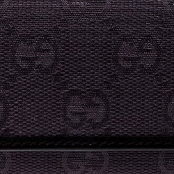 Pre Owned Gucci Lilac/Black GG Canvas and Leather 6 Key Case