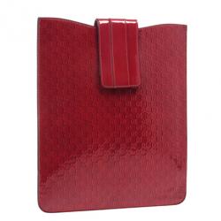 Pre Owned Gucci Red Microguccissima Leather iPad Case