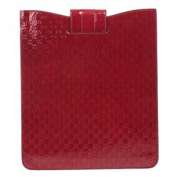 Pre Owned Gucci Red Microguccissima Leather iPad Case