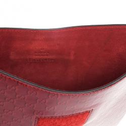 Pre Owned Gucci Red Microguccissima Leather iPad Case
