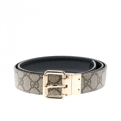 Gucci monogram reversible leather belt