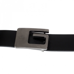 مملوكة مسبقًا Gucci Black Leather Square G Buckle Belt 75CM
