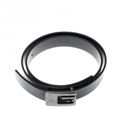 مملوكة مسبقًا Gucci Black Leather Square G Buckle Belt 75CM