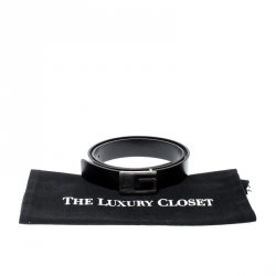 مملوكة مسبقًا Gucci Black Leather Square G Buckle Belt 75CM