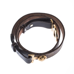 Pre Owned  حزام غوتشي بإبزيم مستدير هيستريا جلد وكانفاس سوبريم GG بني / بيج 95 سم