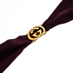 مملوكة مسبقًا Gucci Burgundy Silk Bandeau with Removable Logo Clip