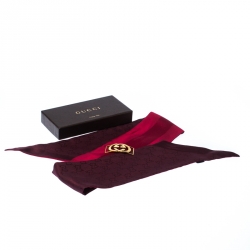 مملوكة مسبقًا Gucci Burgundy Silk Bandeau with Removable Logo Clip