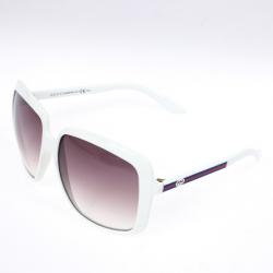 مملوكة مسبقًا Gucci White GG 3108 Web Detail Square Woman Sunglasses