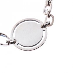 Pre Owned سوار غوتشي بدلاية مستديرة فضة استرليني