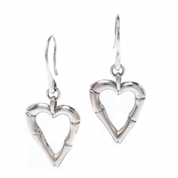 Pre Owned أقراط غوتشي خطاف فضية قلب بامبو