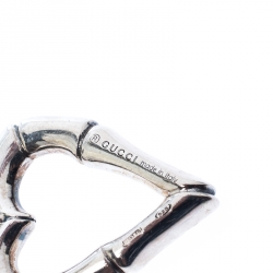 Pre Owned أقراط غوتشي خطاف فضية قلب بامبو