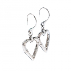 Pre Owned أقراط غوتشي خطاف فضية قلب بامبو