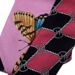 Pre Owned Gucci Rosa Garden Chains Print Silk Headband M