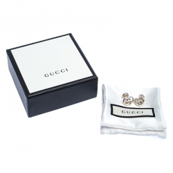 مملوكة مسبقًا Gucci Sterling Silver Love Britt Stud Earrings