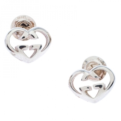 مملوكة مسبقًا Gucci Sterling Silver Love Britt Stud Earrings