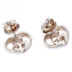 مملوكة مسبقًا Gucci Sterling Silver Love Britt Stud Earrings