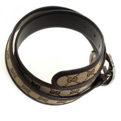 Pre Owned Gucci Brown Guccissima Interlocking G Buckle Belt