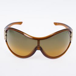 Pre Owned Gucci Brown Horsebit Shield Women Sunglasses