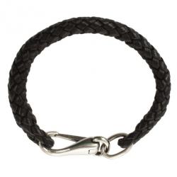 مملوكة مسبقًا Gucci Brown Leather Woven Bracelet 20 CM
