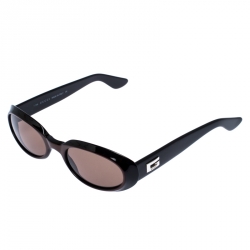 مملوكة مسبقًا Gucci Black/Brown GG 2419 Vintage Oval Sunglasses